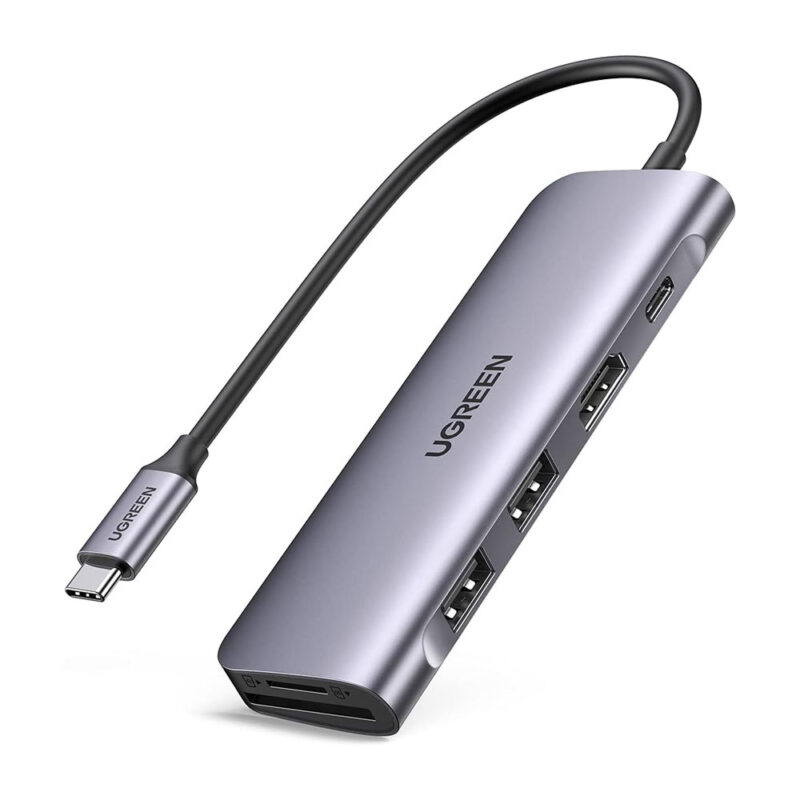 Hub Adaptador Multiportas Ugreen 6 em 1 para Usb-C Cinza