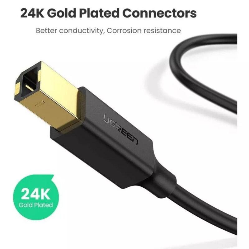Ugreen Cabo Impressora Usb 2.0 A/B  Canon Epson Hp 3Metro
