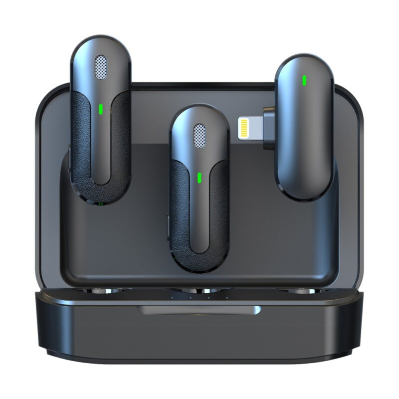 Microfone de Lapela Vimai M8-2L p/Dispositivos Ios Preto