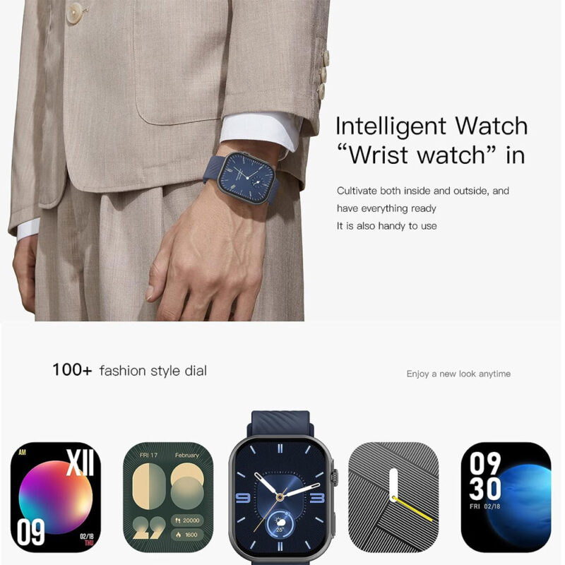 Zwear Zl80 Smartwatch Bluetooth 5.2 Android Ios Tela 2 pol. Azul