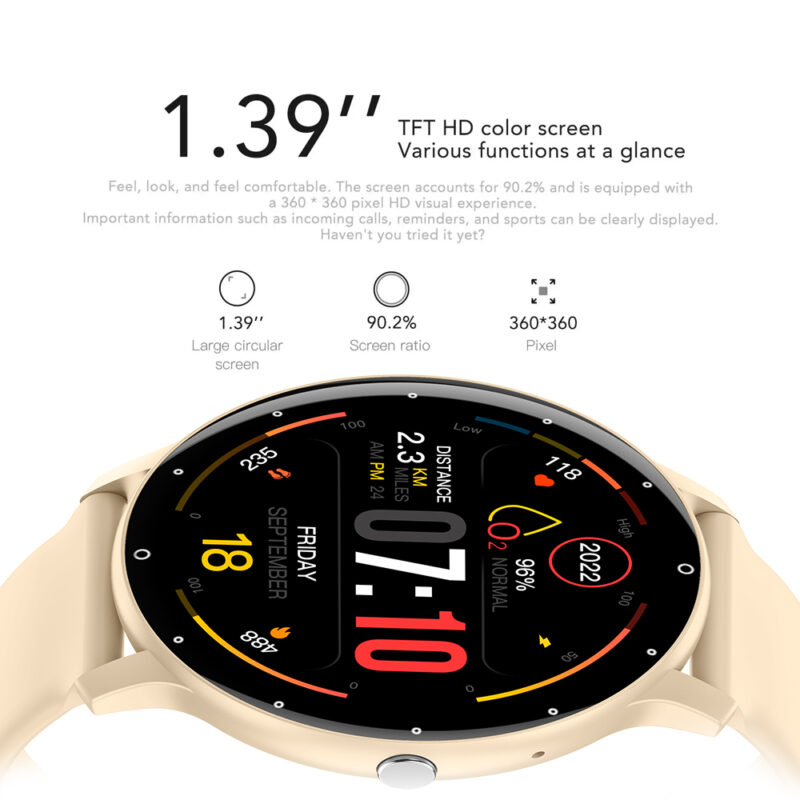 Zwear Zl02 Pro Smartwatch Bluetooth 5.2 Android Ios Tela 1.3" Gold