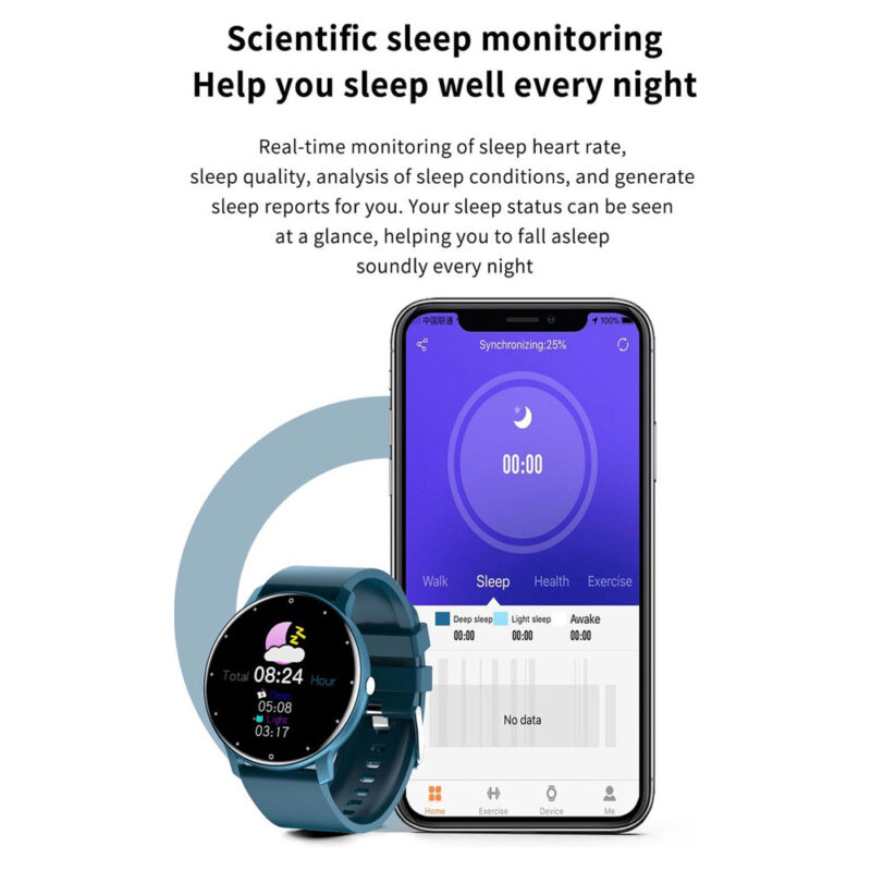 Zwear Zl02d Smartwatch Bluetooth 4.0 Android Ios Tela 1.3 pol. Azul