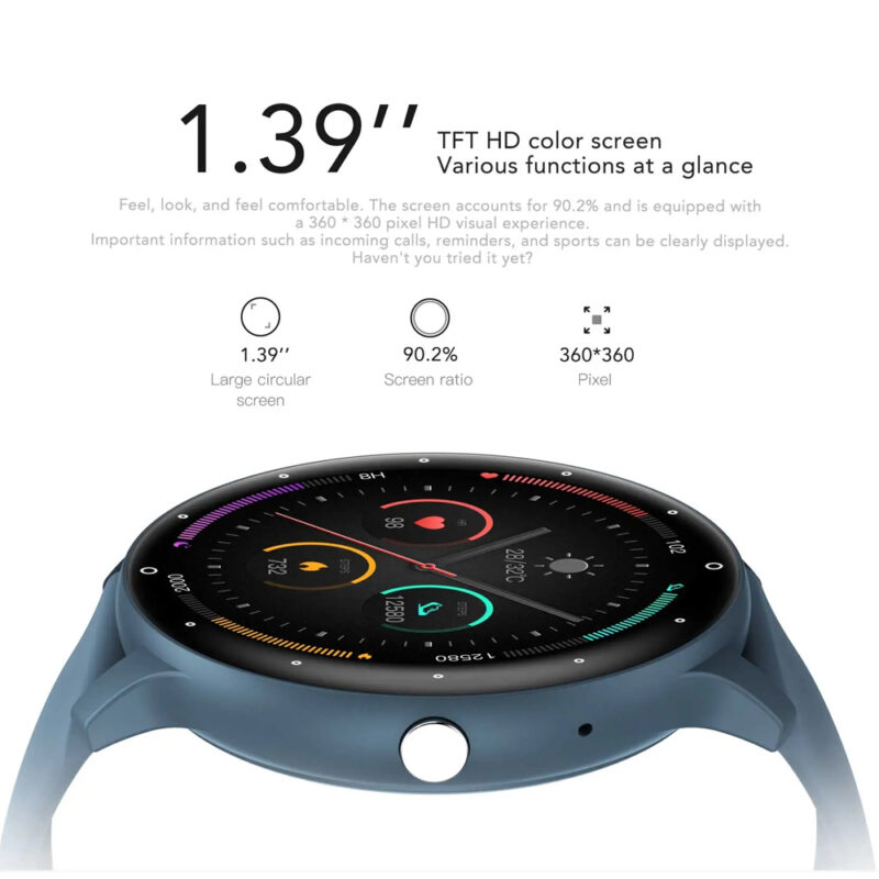 Zwear Zl02 Pro Smartwatch Bluetooth 5.2 Android Ios Tela 1.3" Azul
