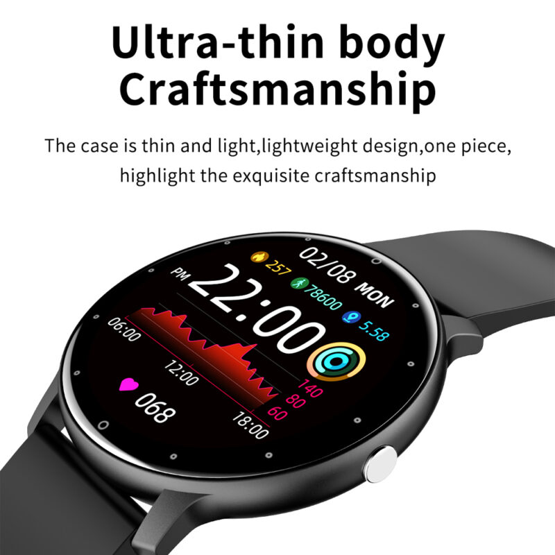 Zwear Zl02d Smartwatch Bluetooth 4.0 Android Ios Tela 1.3 pol Preto
