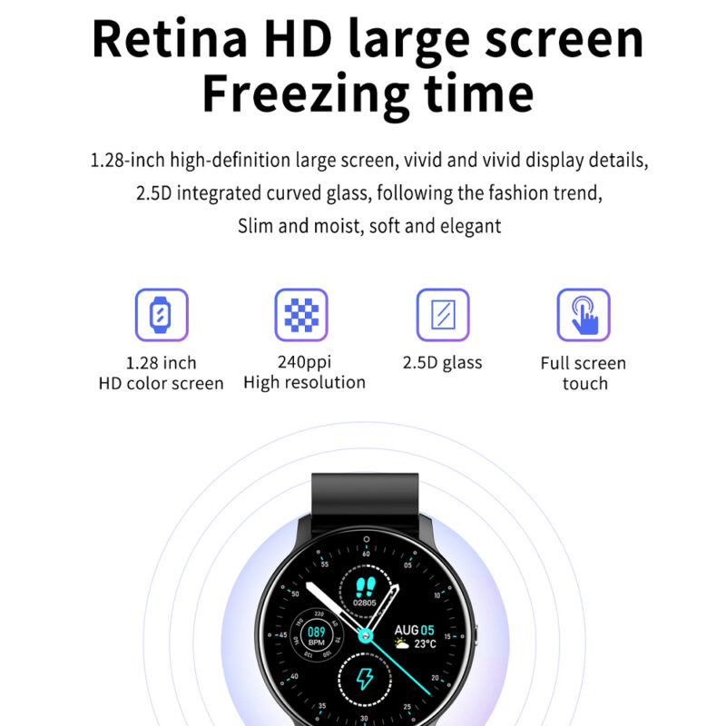 Zwear Zl02d Smartwatch Bluetooth 4.0 Android Ios Tela 1.3 pol Preto