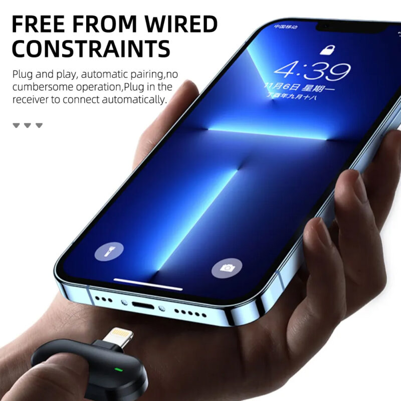 Microfone de Lapela Vimai M8-2L p/Dispositivos Ios Preto