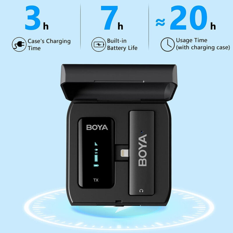 Sistema Microfone Sem Fio Lapela Boya By-xm6-k3 p/Ios Preto