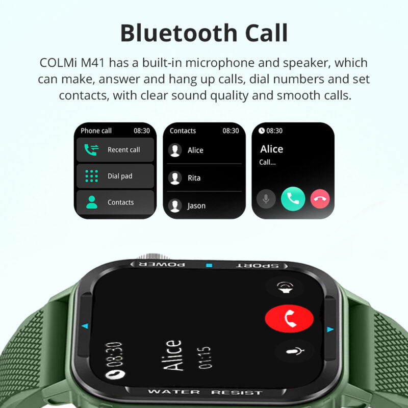 Relógio Smartwatch Colmi M41 Bt 5.2 Android Ios Tela 1.9 pol. Verde