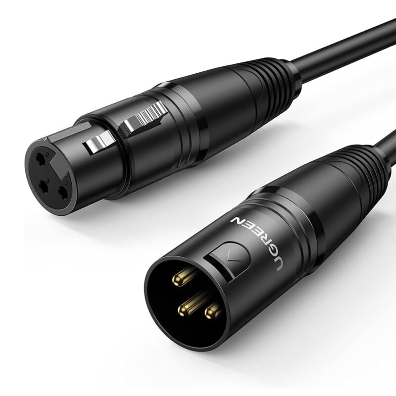 Cabo de Áudio Microfone Xlr Ugreen Macho/Fêmea 8 Metros Preto