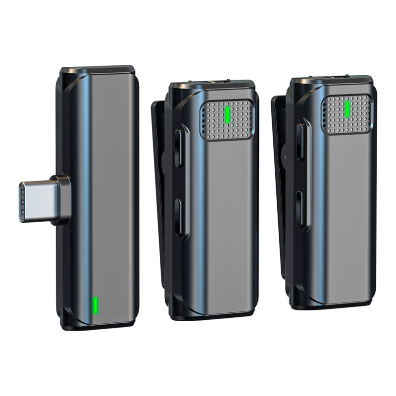 Microfone de Lapela Vimai V8-C-2 p/Dispositivos Usb-C Preto