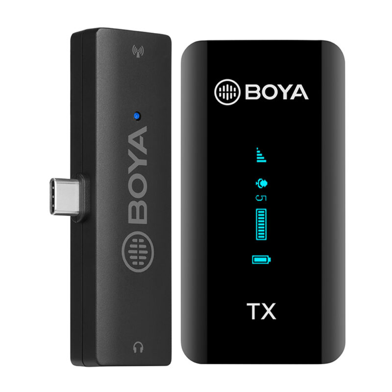 Sistema Microfone Boya By-xm6-k5 Lapela 2.4G p/Usb-C Preto