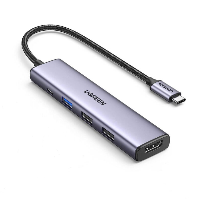 Ugreen USB-C To HDMI+1xUSB3.0 A+2xUSB2.0 A+PD Power Converter with PD HDMI 4K@30Hz 15495 CM478