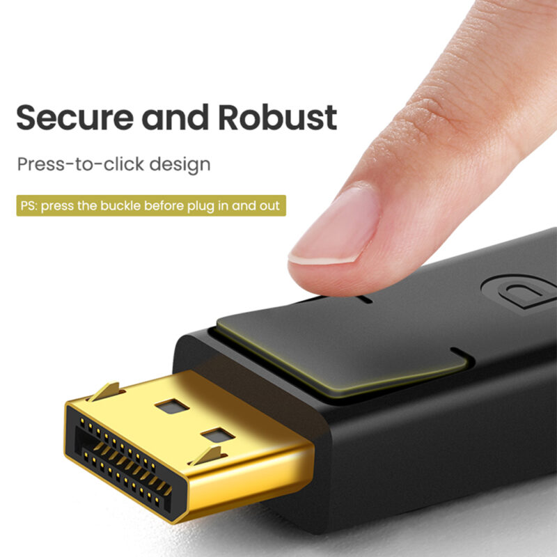 Cabo Vídeo Displayport Ugreen 4k-60Hz/144Hz Macho 1.5M Preto