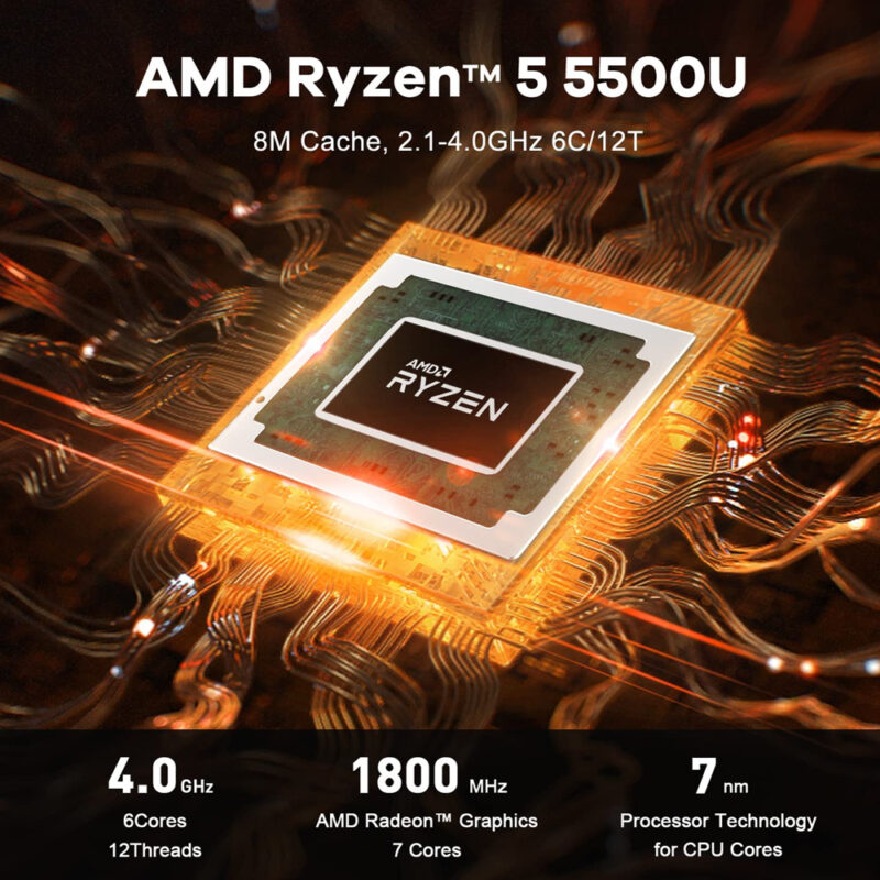 Beelink SER series mini pc CPU AMD Ryzen 5 5500U Processor memory 16GB storage 500GB