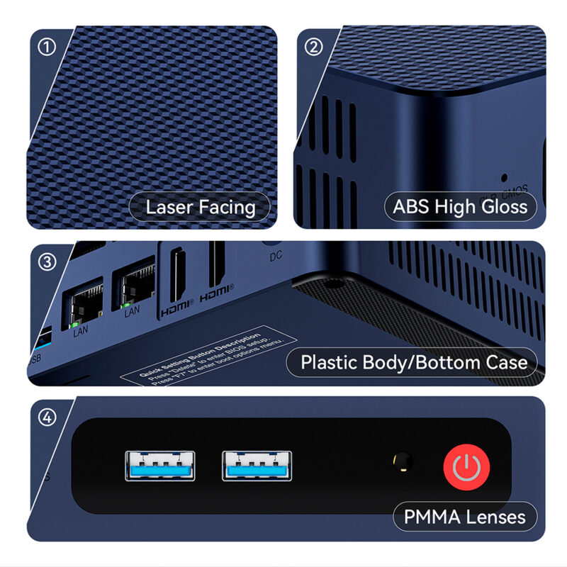 Mini Pc Beelink EQ12 Pro 500gb 16gb Intel Core i3-N305 Azul