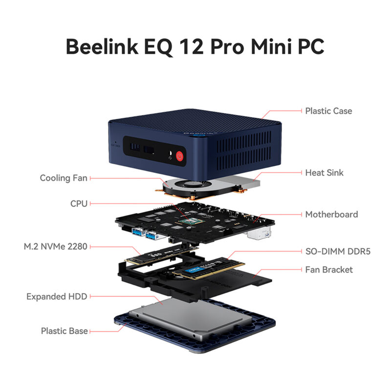 Mini Pc Beelink EQ12 Pro 500gb 16gb Intel Core i3-N305 Azul