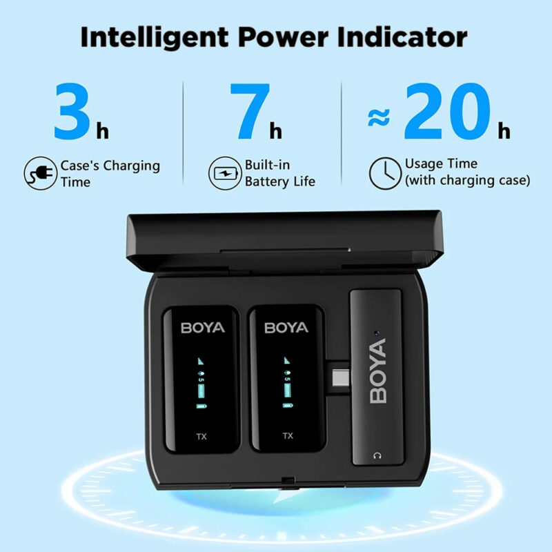 Sistema Microfone Sem Fio Boya By-XM6-K6 Lapela 2.4G Preto