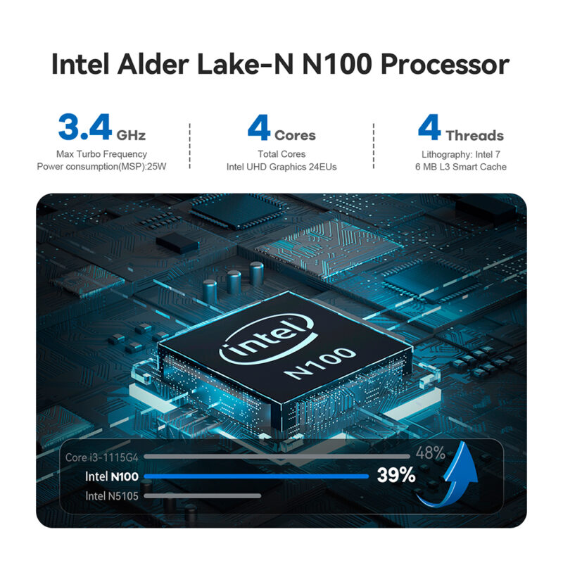 Mini Pc Beelink EQ12 500gb 16gb Processador Intel Lake N100