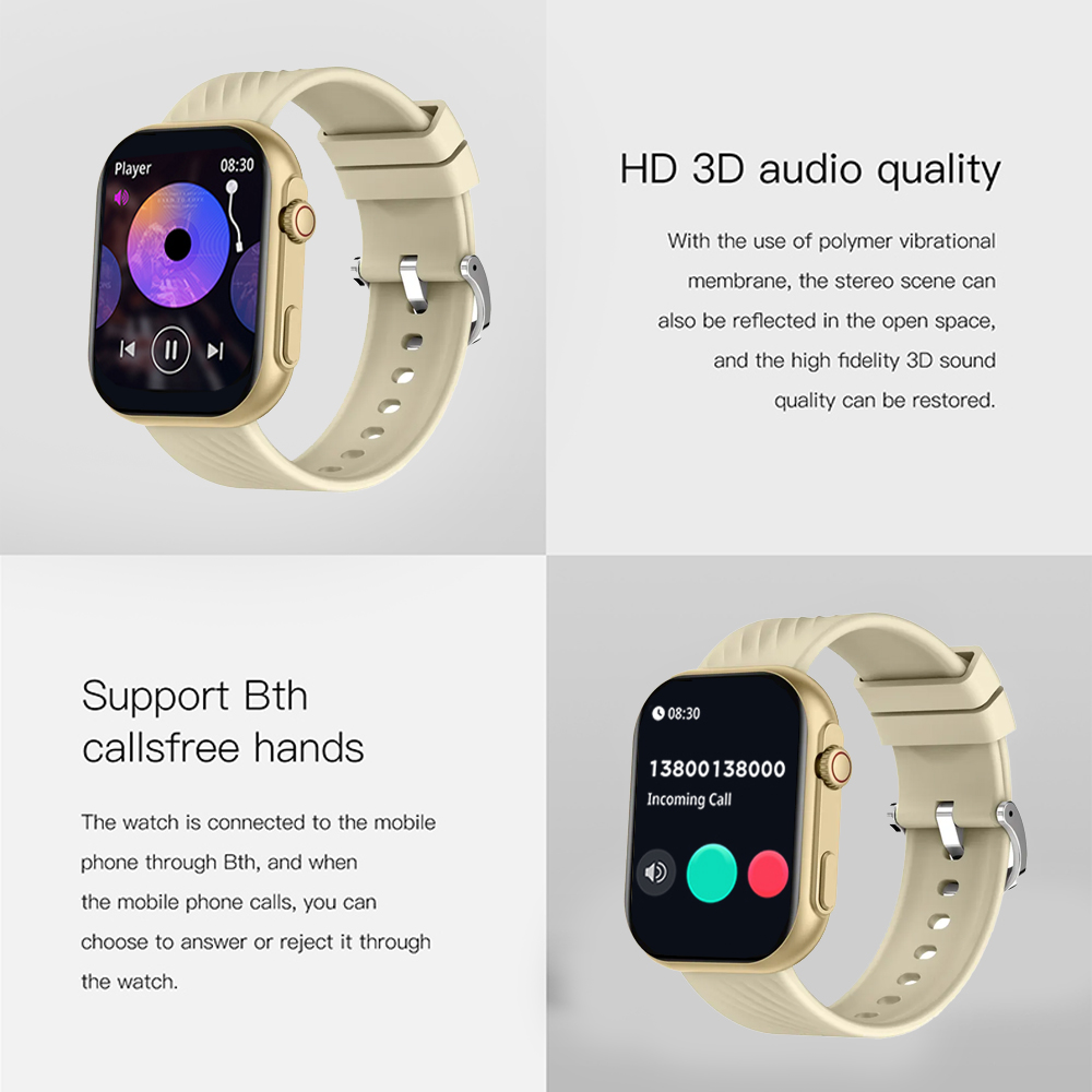 Relógio Inteligente Zwear Zl80 Chamada Bt 5.2 Tela 2.01 pol. Amarelo