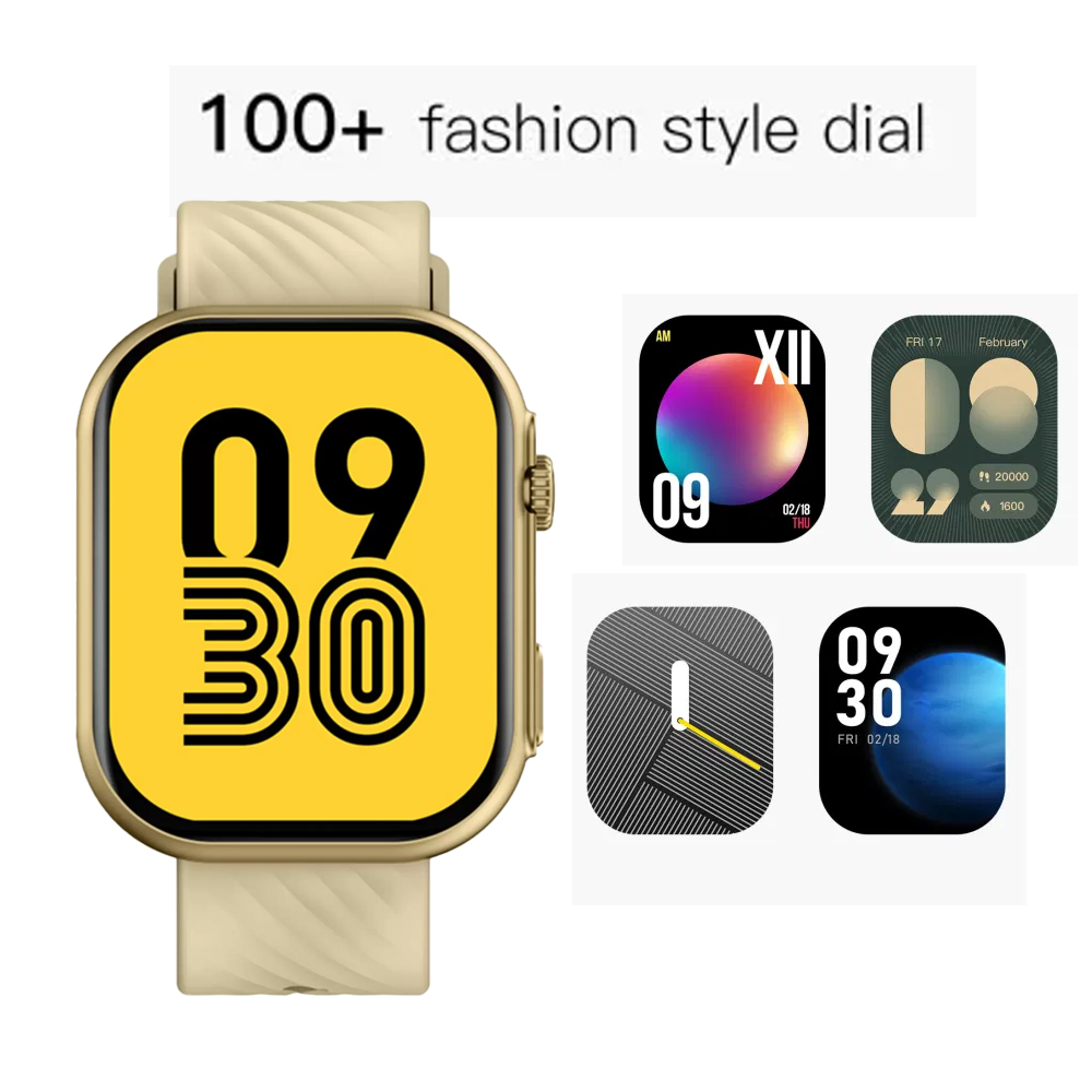 Relógio Inteligente Zwear Zl80 Chamada Bt 5.2 Tela 2.01 pol. Amarelo