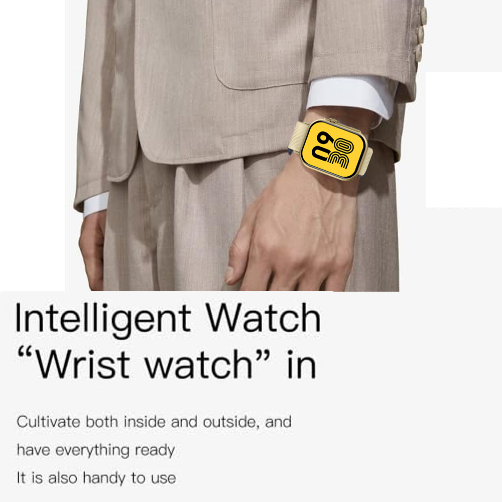 Relógio Inteligente Zwear Zl80 Chamada Bt 5.2 Tela 2.01 pol. Amarelo