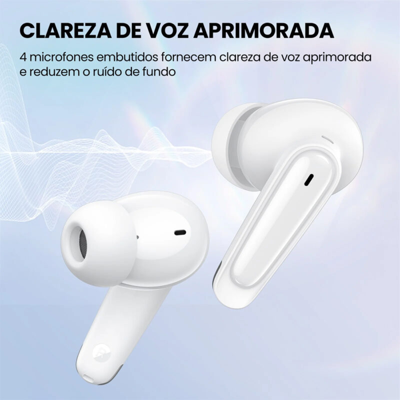 Tranya T50 Fone de Ouvido Sem Fio Bluetooth 5.3 Branco