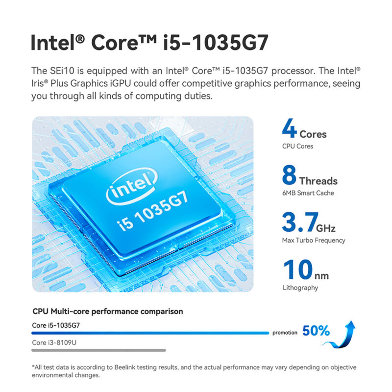 Mini Pc Beelink 500gb 16gb Processador Intel Ice Lake i5