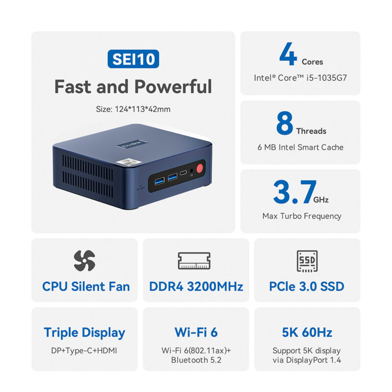 Mini Pc Beelink 500gb 16gb Processador Intel Ice Lake i5