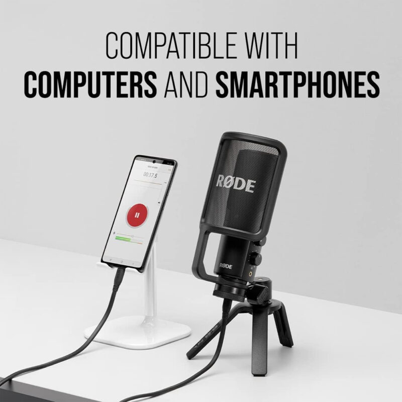 Microfone Gravação Rode Ntusb+ Profissional Streaming Preto