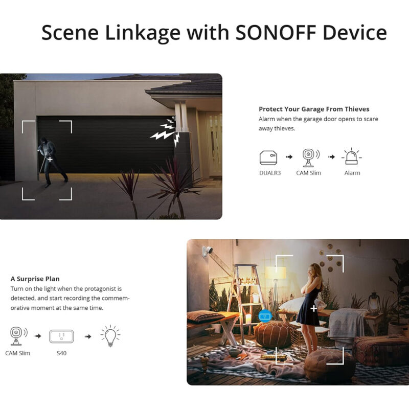 Câmera de Segurança Sonoff Cam Slim Suporta Google e Alexa