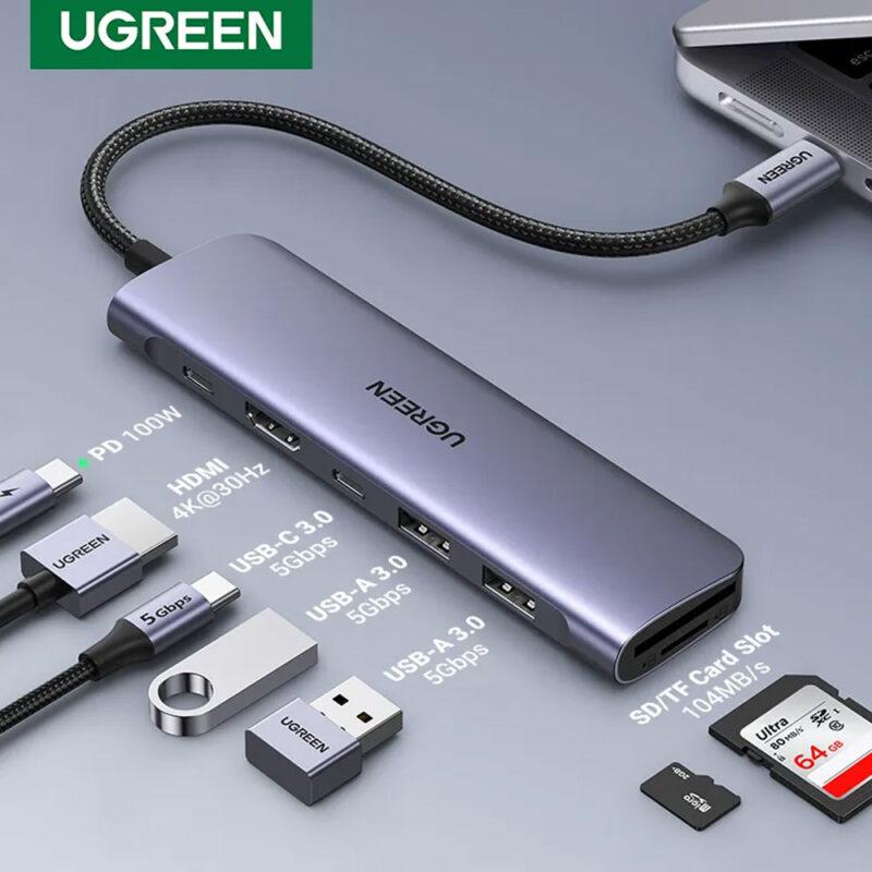 Ugreen CM195 Ugreen 7-IN-1 USB C 4K Hub with 100W Power Delivery 15214