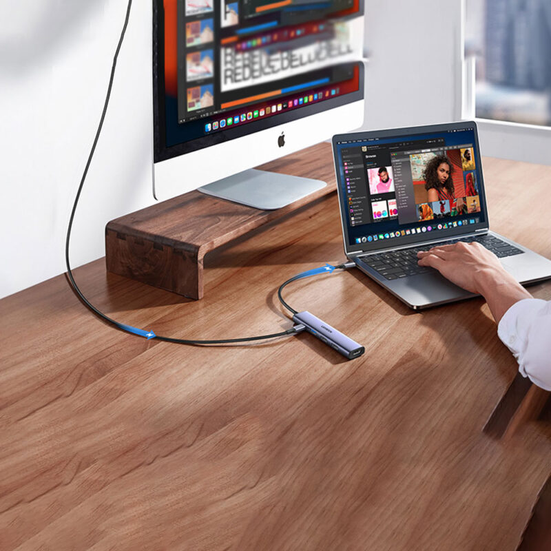 Ugreen USB-C To HDMI+1xUSB3.0 A+2xUSB2.0 A+PD Power Converter with PD HDMI 4K@30Hz 15495 CM478