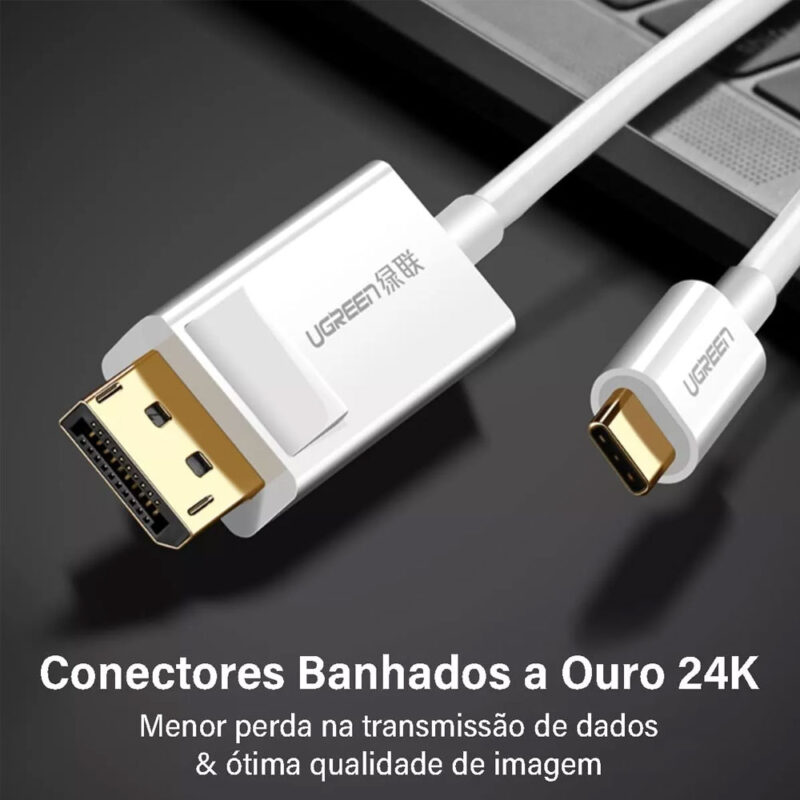 Ugreen MM139 USB-C To DP Cable White 1.5M 40420