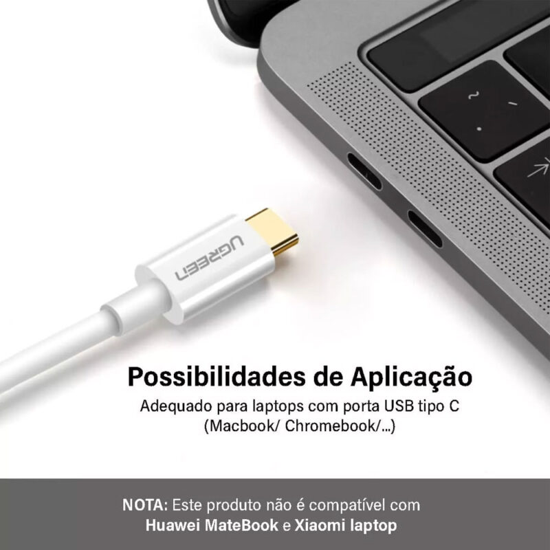 Ugreen MM139 USB-C To DP Cable White 1.5M 40420