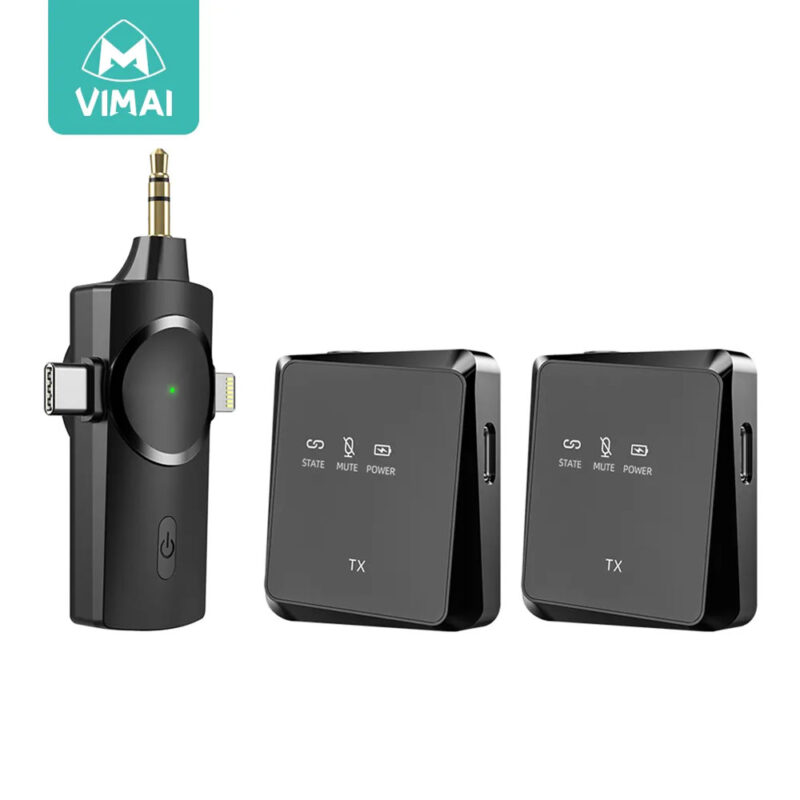 Vimai 3 in 1 Univeral Plug Wireless Microphone AP009-2 With 2 Microphone Transmitters