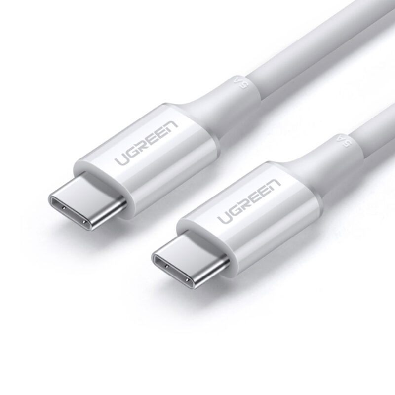 Ugreen Type C 2.0 Male To Type C 2.0 Male 5A Data Cable White 1M 60551