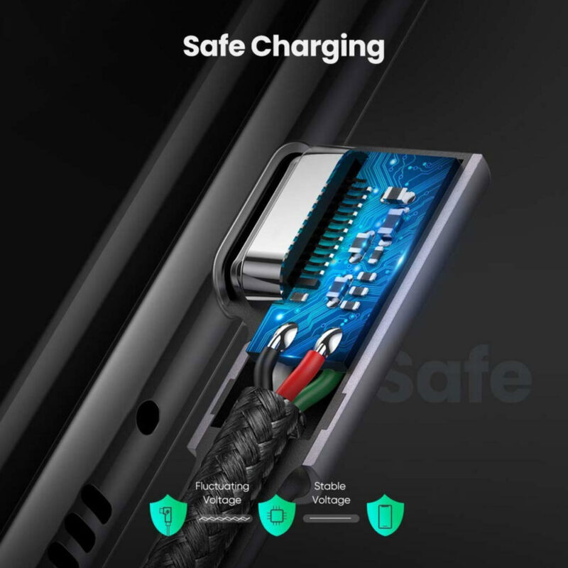 Ugreen Angled USB-C 2.0 Male To Angled USB-C 2.0 Male 3A Data Cable 2M 70531