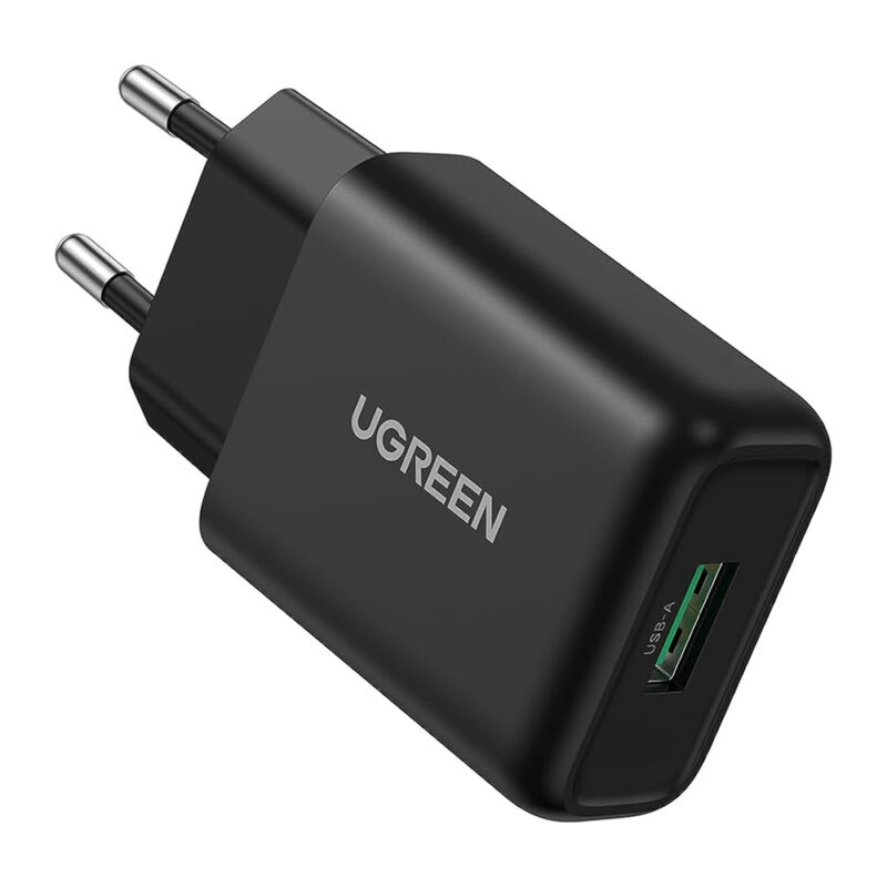 Carregador Rápido Ugreen Porta Usb A Turbo 18W Qc 3.0 Preto