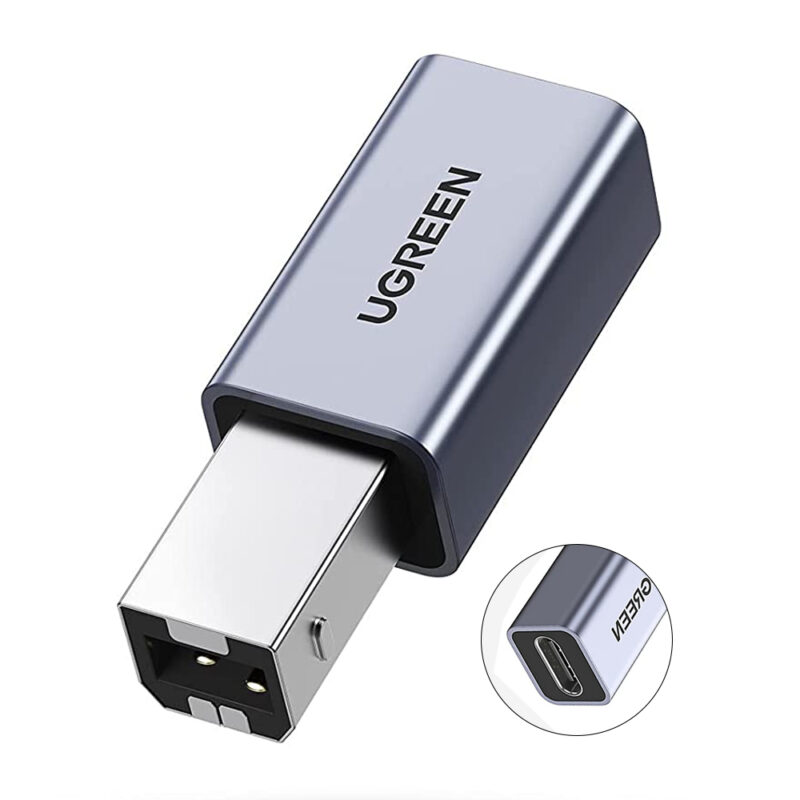 Adaptador Impressora Ugreen Usb C Fêmea p/ Usb B Macho Cinza