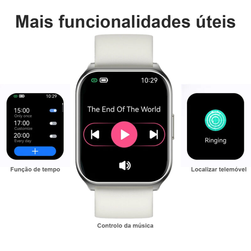 Relógio Inteligente Haylou Watch Ls02 Pro Bt 5.3 Tela 1.85 Prata