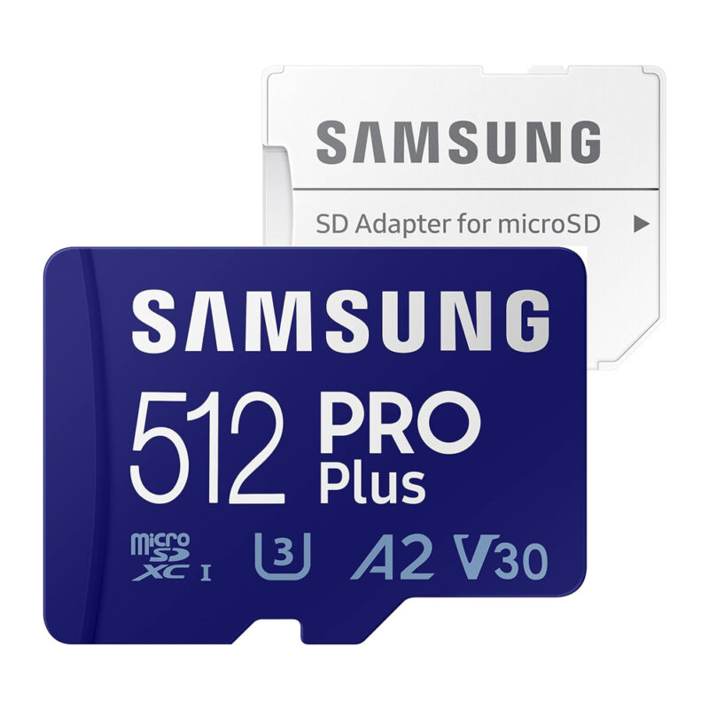 Cartão de Memória Samsung 512gb Micro Sd Pro Plus 180Mbs e Adap