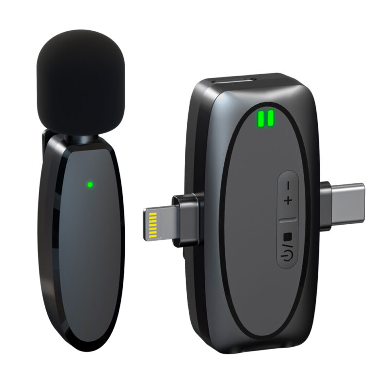Microfone Sem Fio Vimai 3 em 1 Plug Universal Lapela Preto