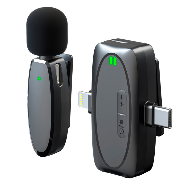 Microfone Sem Fio Vimai 3 em 1 Plug Universal Lapela Preto