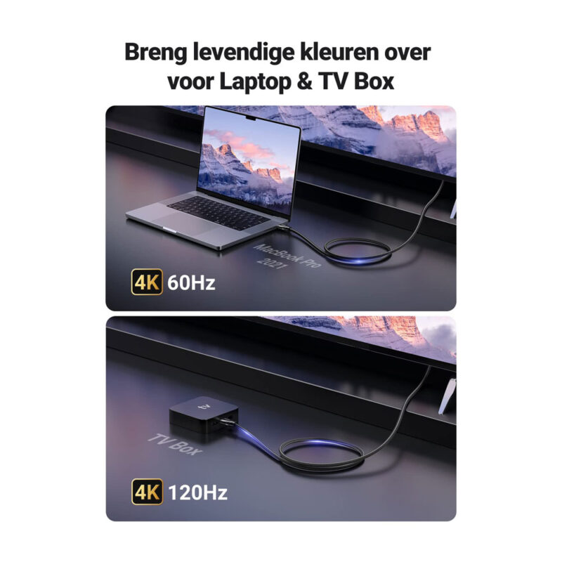 Cabo de Vídeo Ugreen Hdmi 2.1 Macho/Macho 8k60Hz 1M Preto