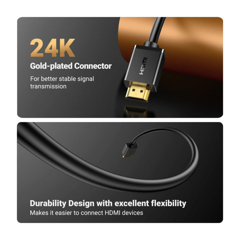 Cabo de Vídeo Ugreen Hdmi Macho/Fêmea Extensão 2M Preto