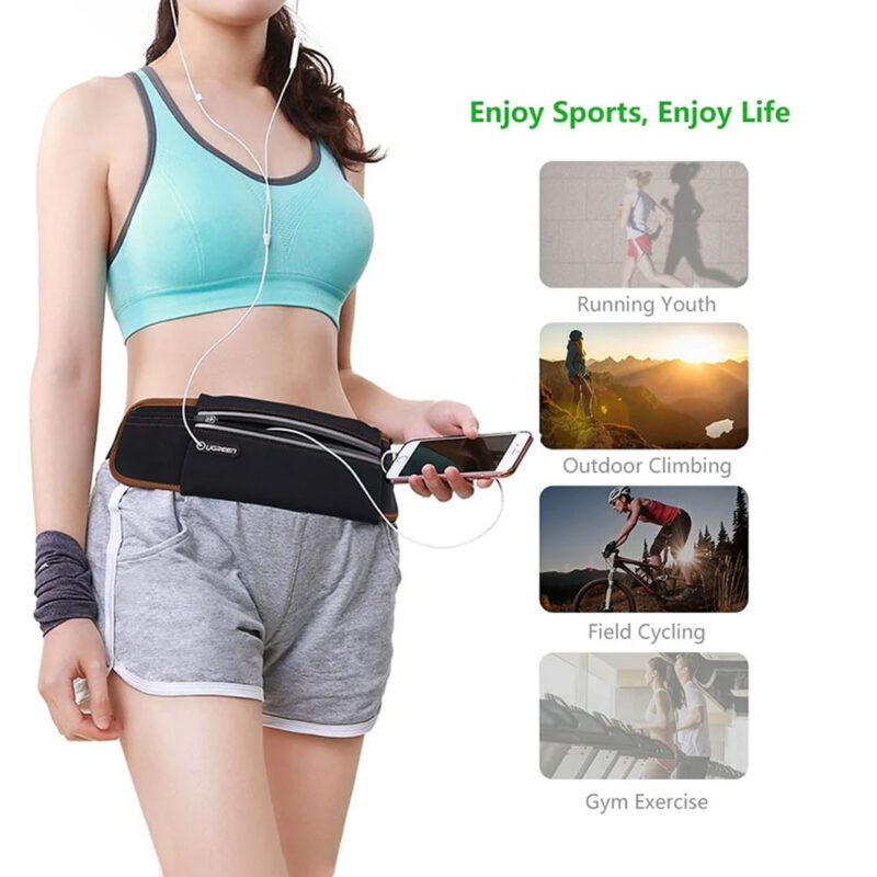 Pochete Sport Ugreen Corrida Ar Livre à Prova D'água Preta