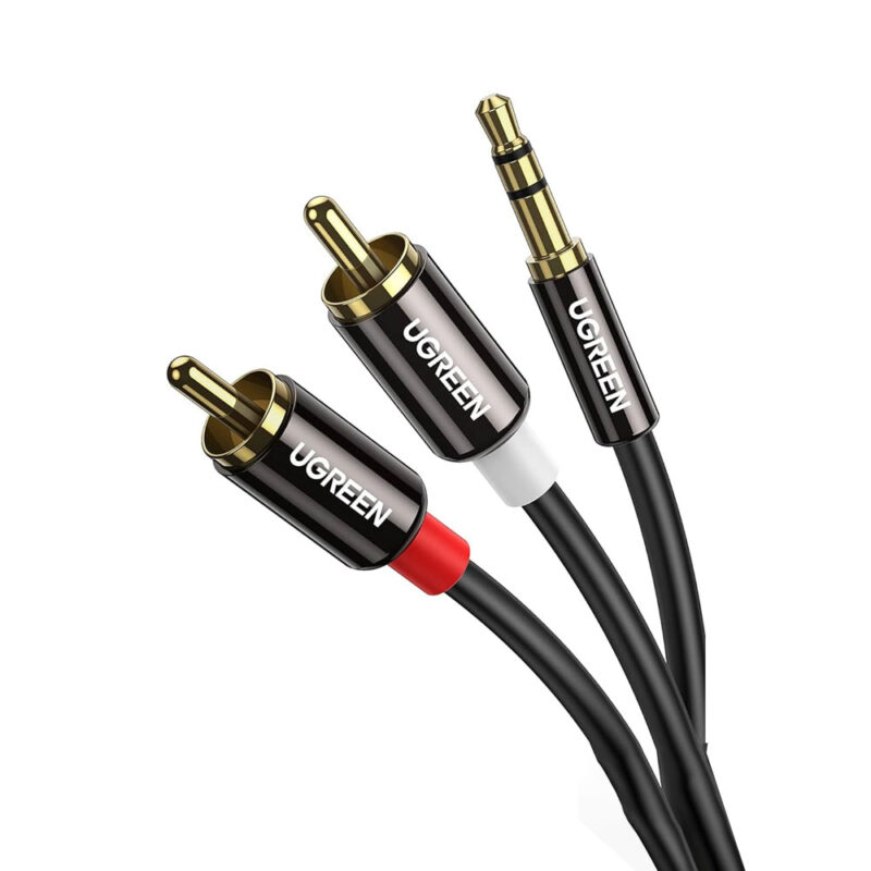 Cabo de Áudio Ugreen 3.5mm para 2Rca Macho/Macho 3M Preto