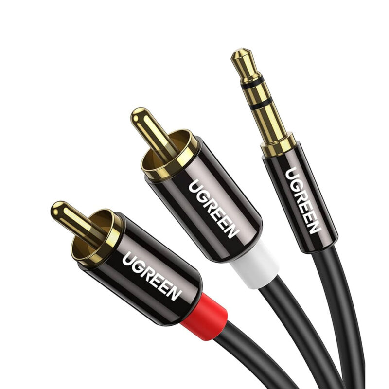 Cabo de Áudio Ugreen 3.5mm para 2Rca Macho/Macho 2M Preto