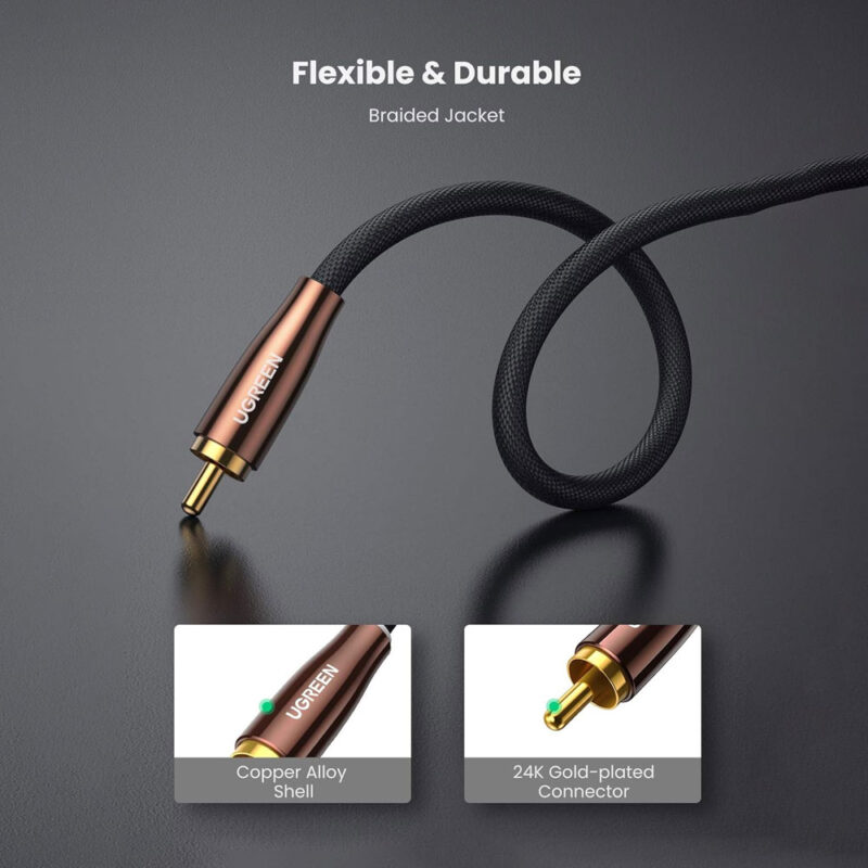 Cabo de Áudio Ugreen Coaxial Rca Macho 5.1 S/pdif 1M Preto