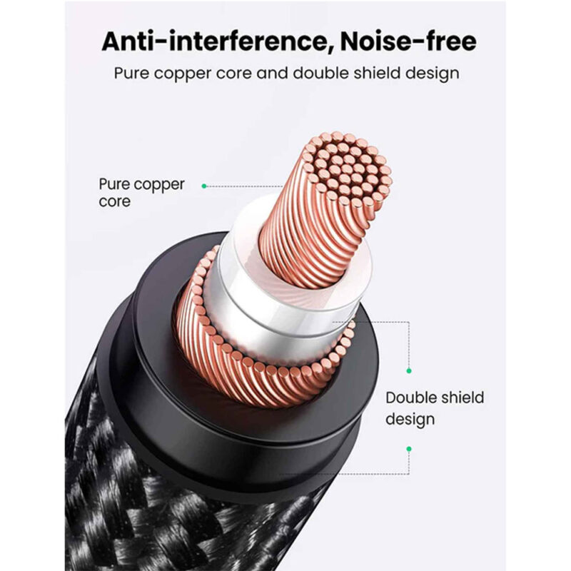 Cabo de Áudio Microfone Ugreen 3.5mm para Xlr Fêmea 1M Preto